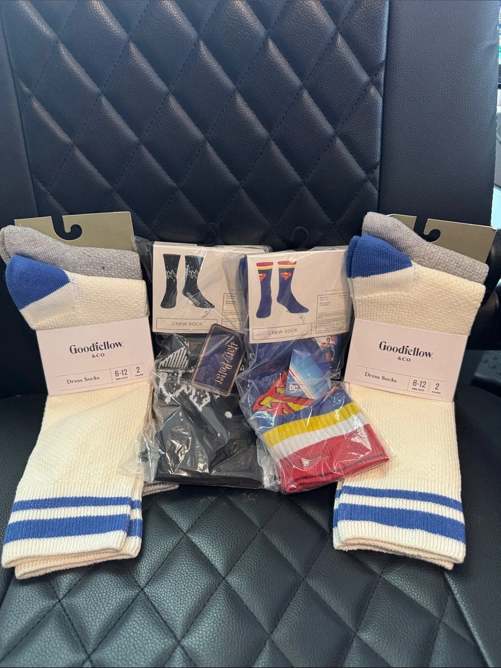4 pairs of Goodfellow Dress Socks and 2 pairs of Bioworld socks